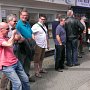 People queueing outside The Beer Essentials