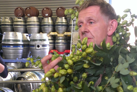 Ian Burgess with hops
